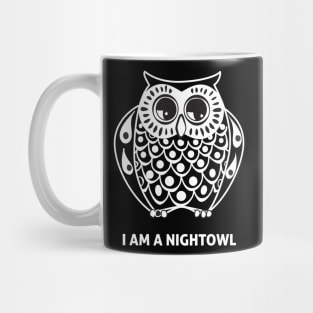 I am a nightowl (white design) Mug